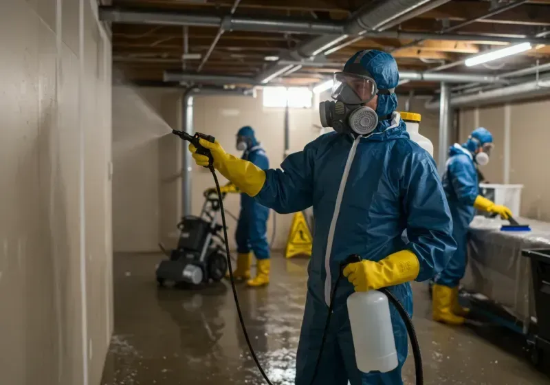 Basement Sanitization and Antimicrobial Treatment process in South Shore, IL