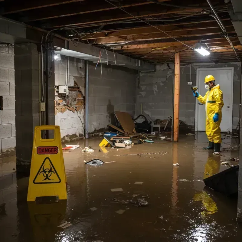 Flooded Basement Electrical Hazard in South Shore, IL Property